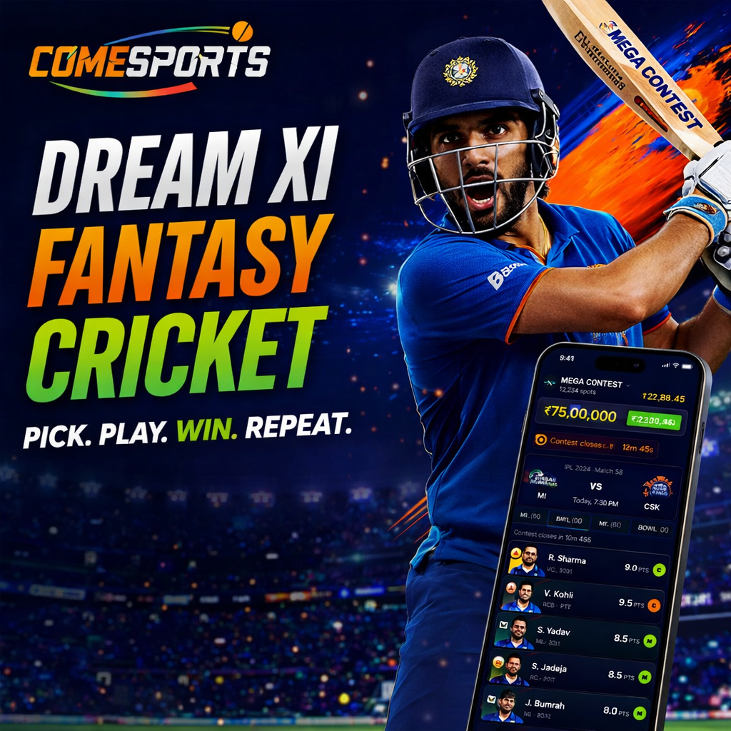 Come APK Go Dream XI fantasy cricket ad visual